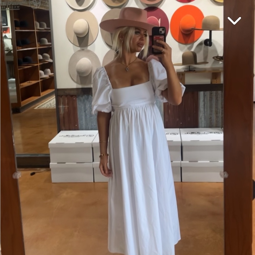 ZARA PUFF SLEEVE MIDI DRESS SIZE 4